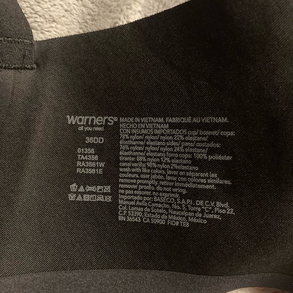 Warners 36DD black like new - Picture 3 of 3